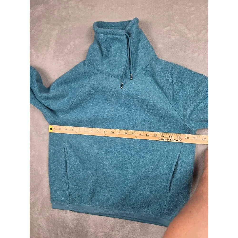 Nike Fleece Funnel Neck Pullover Sweatshirt Women S Teal CZ3723 Raglan Pocket